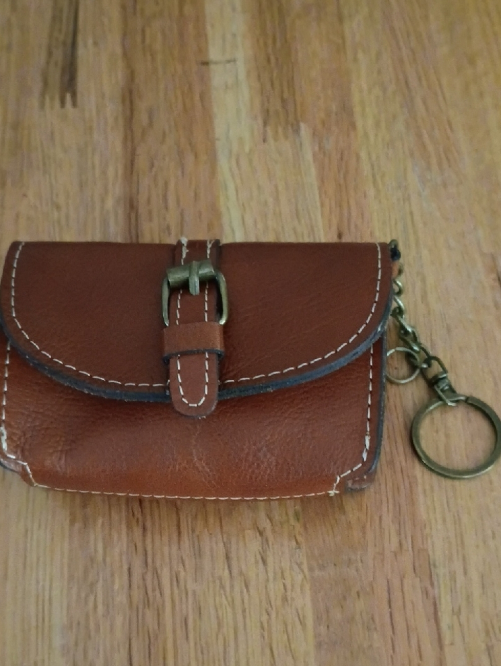 Patricia Nash Brown Leather Wallet/Coin with Brass Key Chain